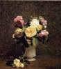 Roses in a White Porcelin Vase